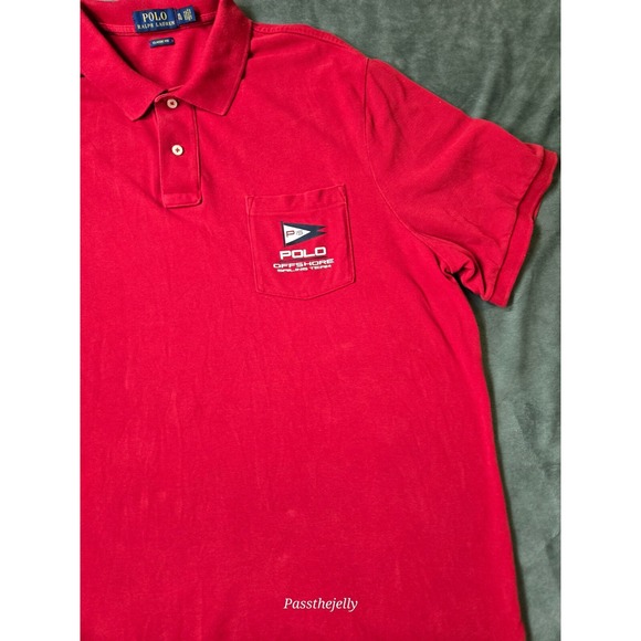 Polo Ralph Lauren Shirt Mens Extra Large P-15 Offshore Sailing Team Pocketed Red - Picture 7 of 12